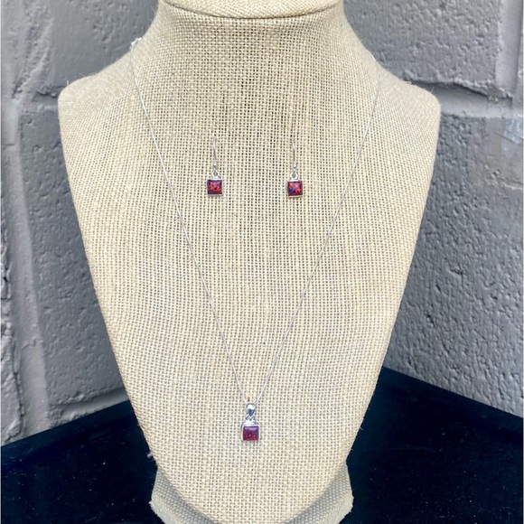 💥SET💥Red Fire Opal Necklace & Earrings - Picture 3 of 14